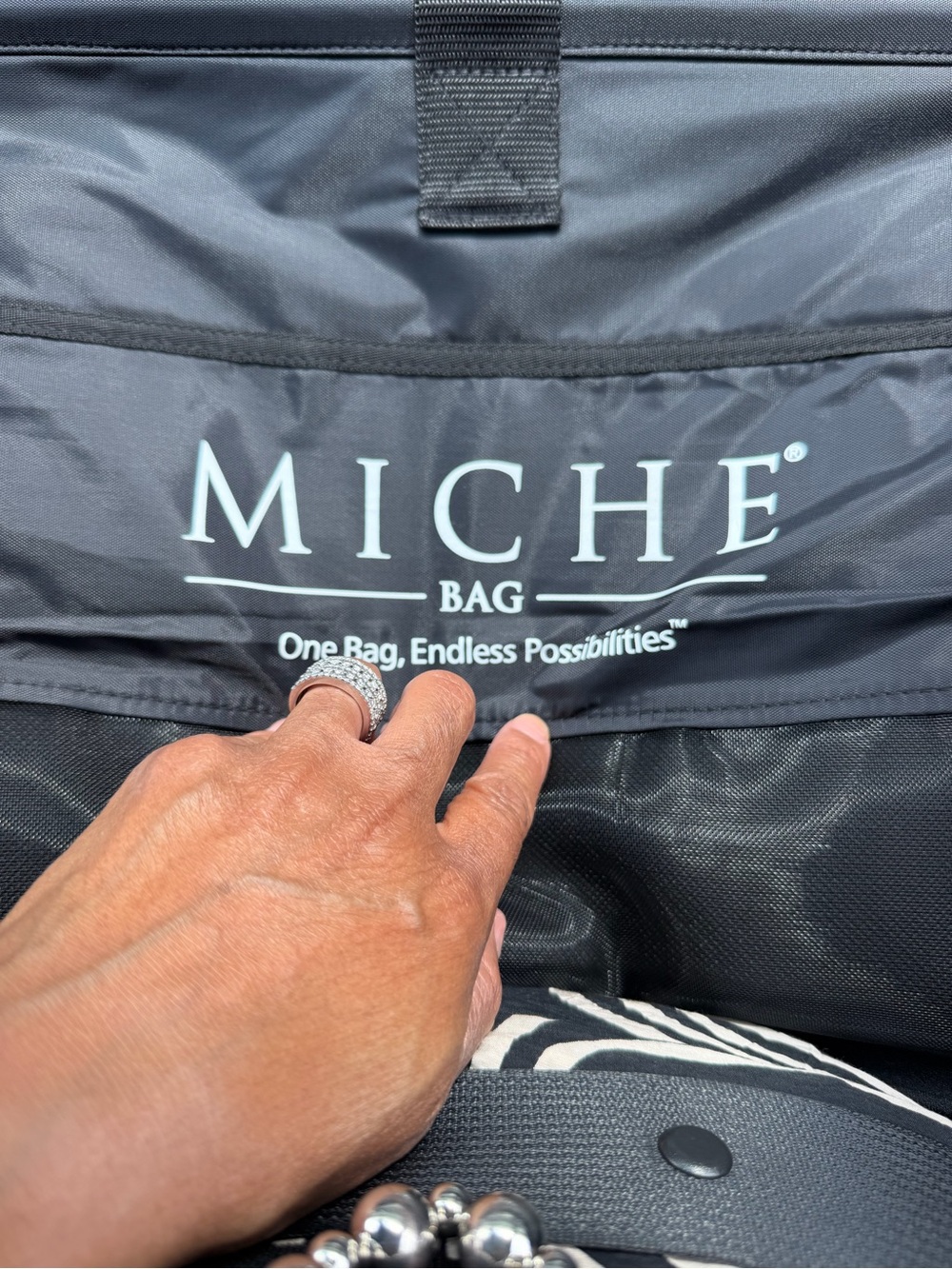 MICHE Black Closet Storage Bag with White Logo